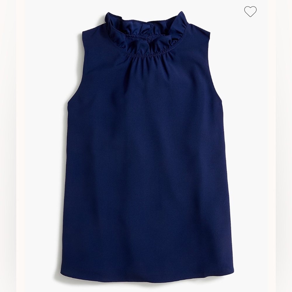 Ruffleneck satin crepe top
